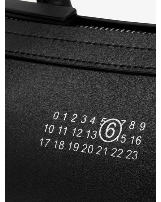 MM6 by Maison Margiela Black Mini Bauletto Leather Shoulder Bag