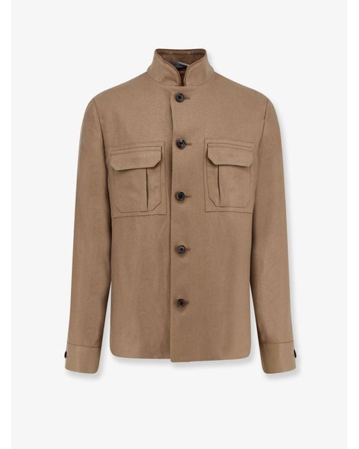 Corneliani Natural Leather Jacket for men