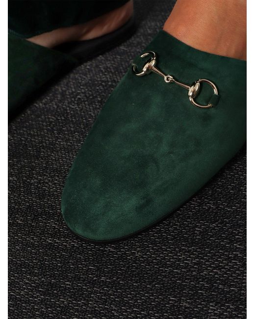 Green Sabots Gucci Suede Sabot With Horsebit in Green | Lyst