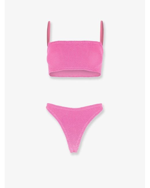 Hunza G Pink Bikini Top Original Crinkle