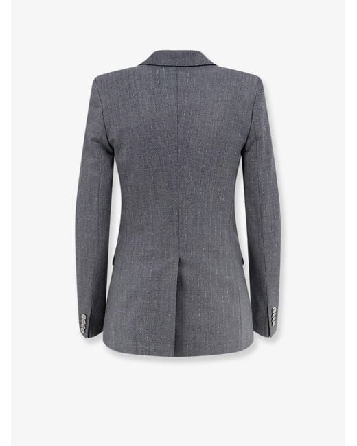 Tagliatore Gray Parigi Stretch Virgin Wool Suit With Pinstripe Effect