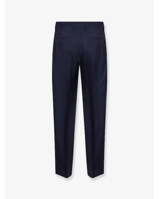 Fendi Blue Virgin Wool Trousers for men