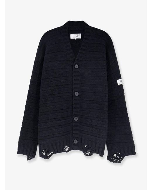 MM6 by Maison Margiela Blue Wool Cardigan for men