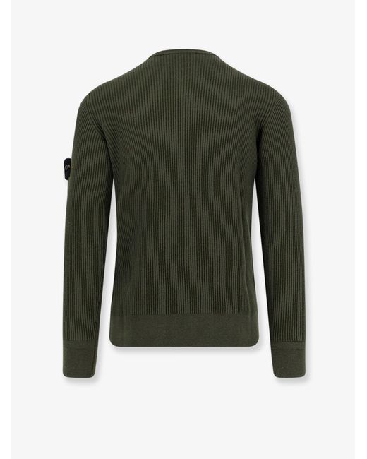 Stone Island Green Certified Virgin Wool Sweater for men