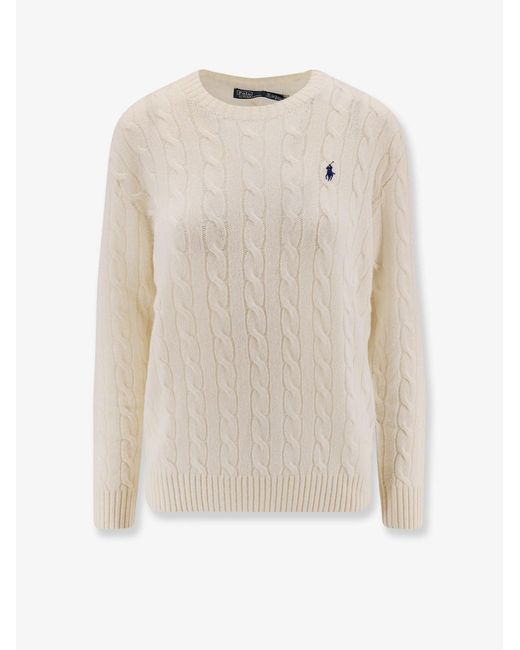 Polo Ralph Lauren White Wool And Cashmere Sweater