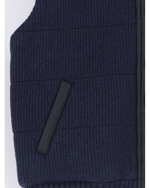 Gran Sasso Blue Sleeveless Virgin Wool Jacket for men