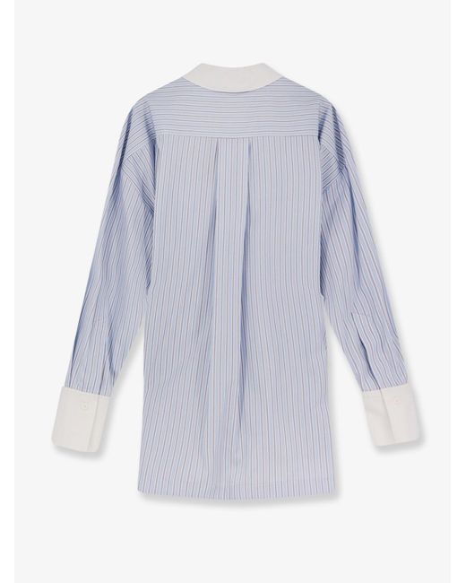 The Attico White Oversize Striped Cotton Shirt