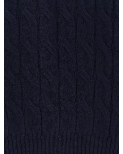 Gran Sasso Blue Cashmere Sweater for men