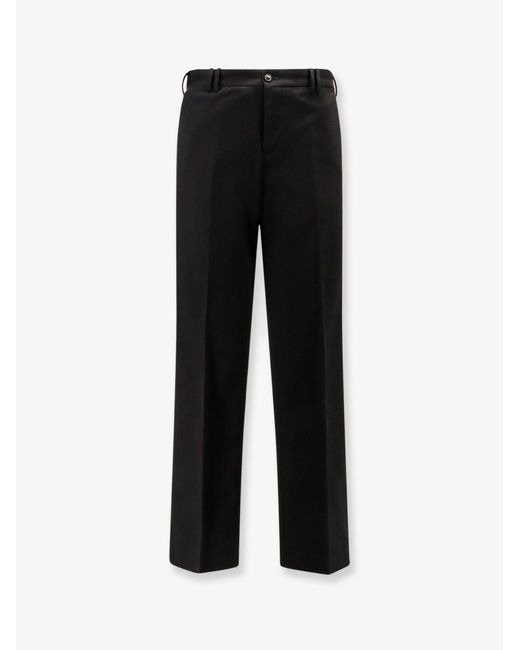 PT Torino Black Michael Reworked Cotton Trousers for men