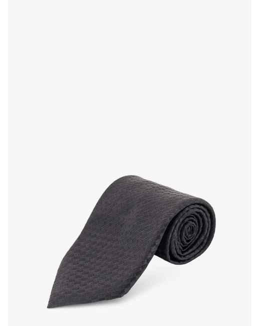 Tom Ford Gray Silk Tie With Geometric Pattern for men