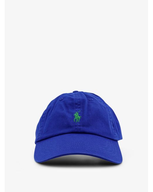 Polo Ralph Lauren Blue Cotton Hat With Embroidered Logo for men