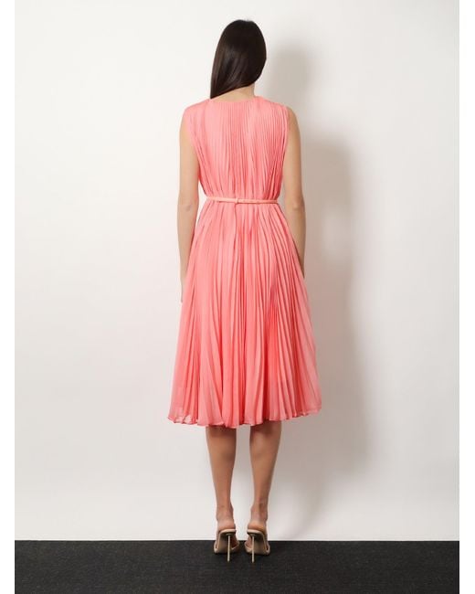 Max Mara Pink Mxecapsula Long Dress With Belt