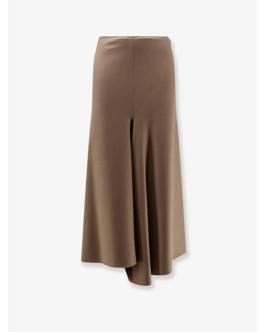 Nude Natural Wool Blend Long Skirt