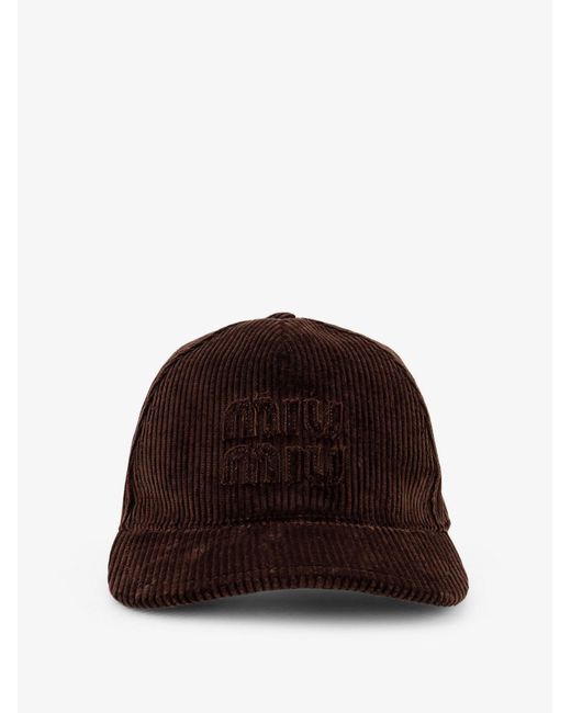 Miu Miu Brown Corduroy Baseball Hat