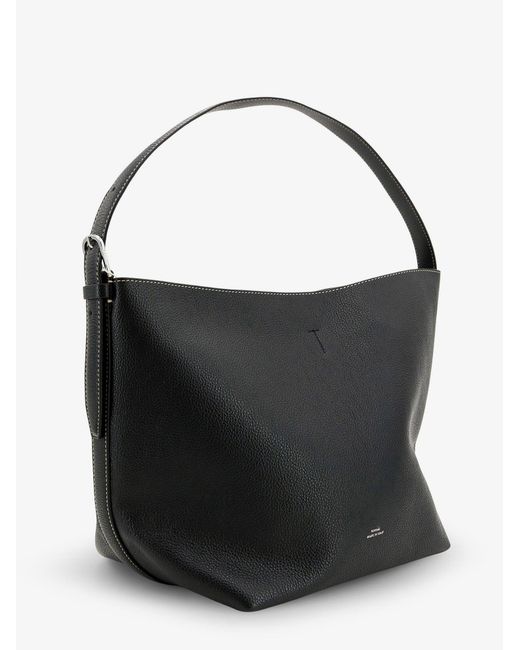 Totême  Black Medium Belted Hammered Leather Shouder Bag