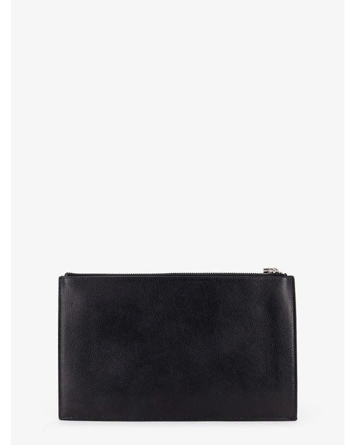 Orciani Black Leather Clutch Bag for men