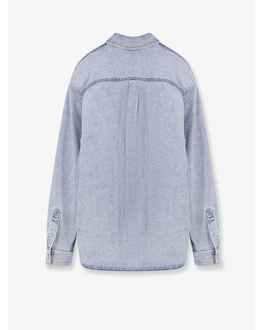 Gucci Blue Denim Shirt With Gg Insert for men