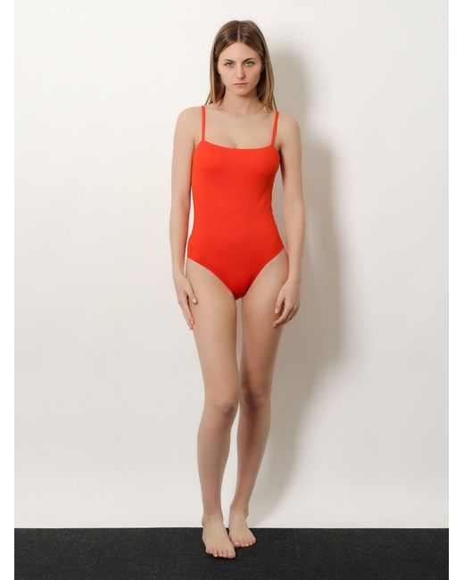Eres Red Aquarelle Lycra One Piece Swimsuit