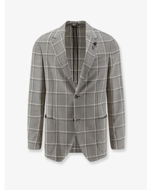 Lardini Gray Wool And Cotton Blend Blazer for men