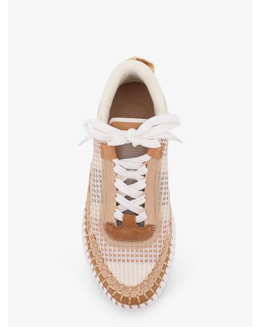 Mesh Nama Low-Top Sneakers With Suede Inserts-Donna di Chloé in Pink