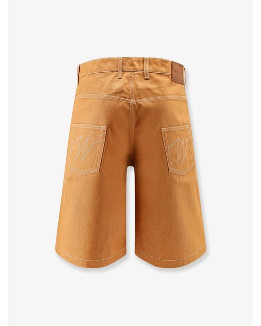 Walk In Paris Orange Baggy Denim Shorts for men