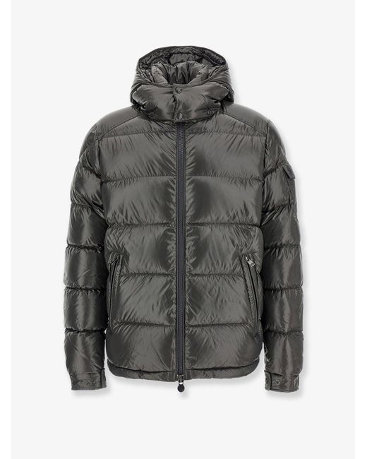 Moncler Gray Maya Down Jacket With Hood for men