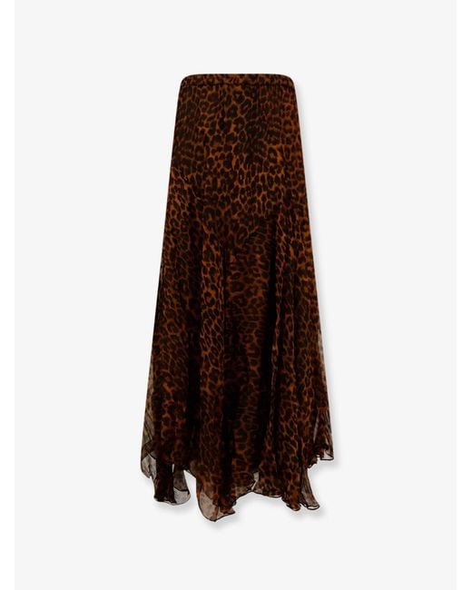 Mes Demoiselles Brown Susu Viscose Long Skirt