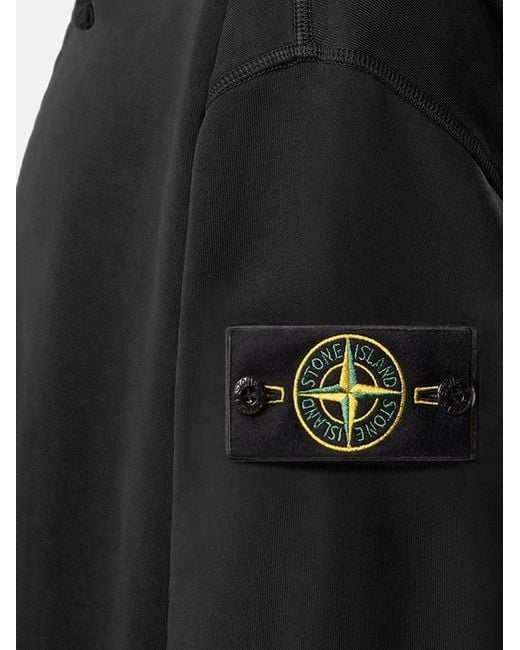 Stone Island Black Oversized Organic Cotton Sweatshirt for men
