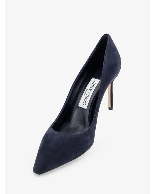 Jimmy Choo Blue Romy 85 Suede Pumps