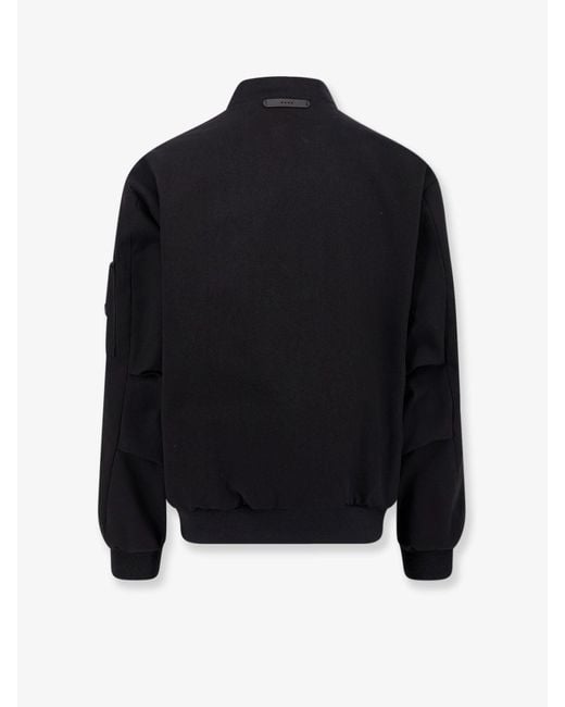 Hevò Black Castro Cotton Bomber Jacket for men
