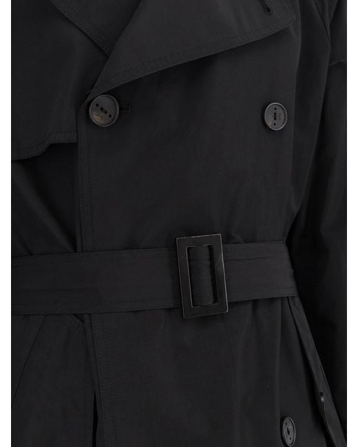 Hevò Black Motolese Nylon And Cotton Trench for men