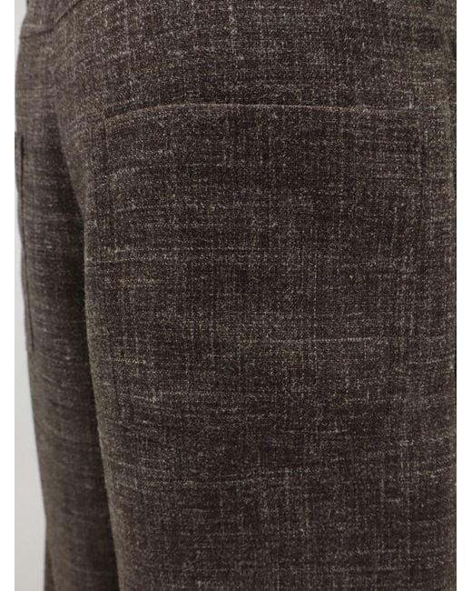 Alysi Brown Wool And Linen Blend Trousers