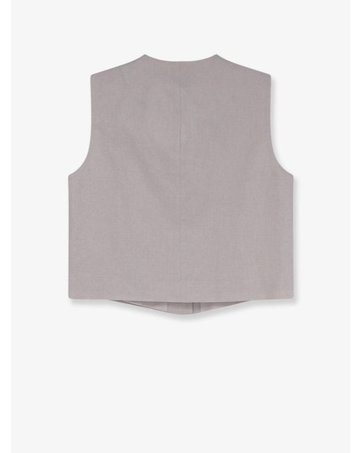 Semicouture Gray Linen Vest