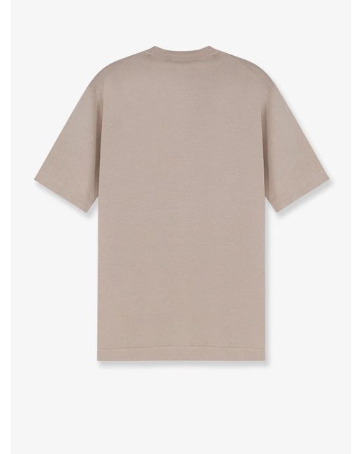 Bramani Cashmere White Cotton And Silk Blend T-Shirt for men