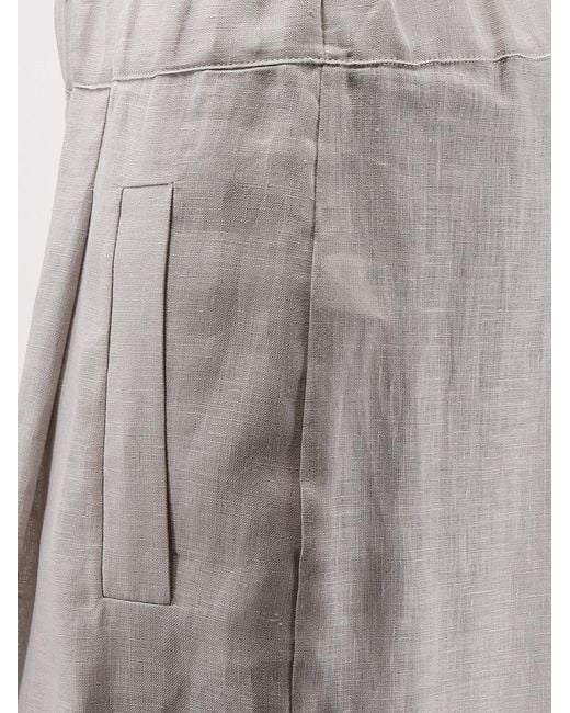 Semicouture Gray Linen Trousers