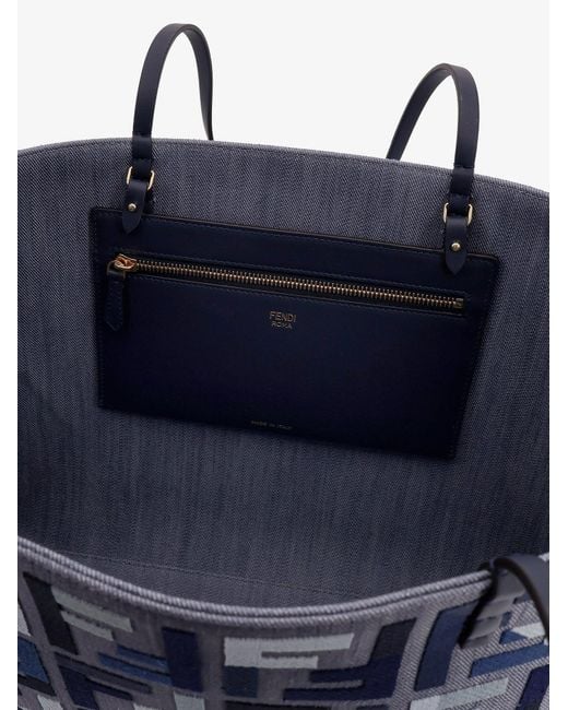 Fendi Blue Bags Tessuto Jacquard Ff