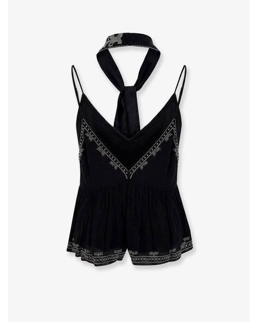 Scarlett Poppies Black Hedvig Viscose Top With Scarf
