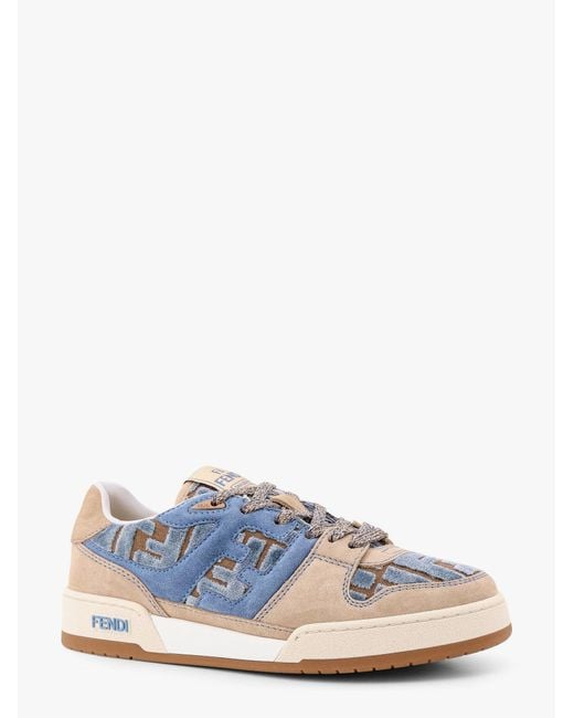 Suede Sneakers With Ff Inserts-Donna di Fendi in Blue