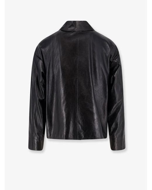 DFOUR® Black Leather Jacket for men