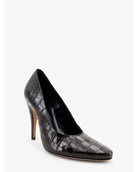 Jude Black Jerry Leather Décolleté With Croco Print