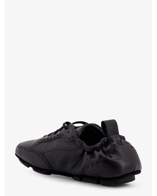 Fit Leather Sneakers-Uomo di Fendi in Black da Uomo