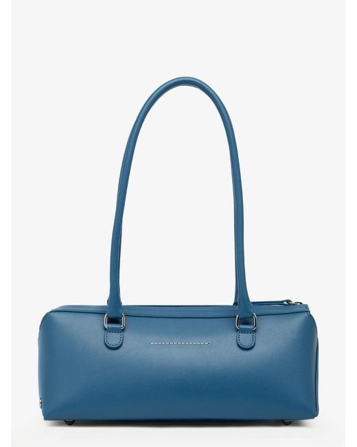 MM6 by Maison Margiela Blue Leather Bauletto Shoulder Bag
