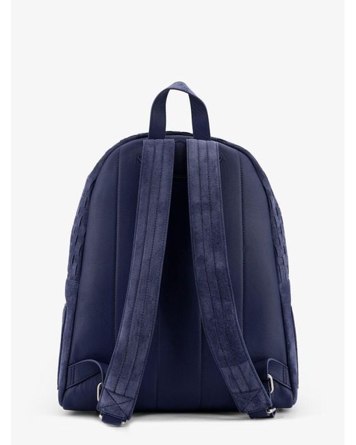 Orciani Blue Suede Backpack With Woven Pattern for men