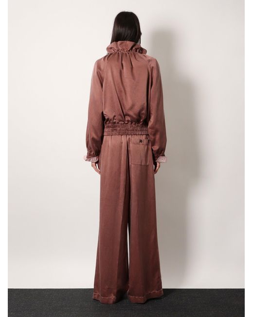 DRIES VAN NOTEN Pila cupro and cotton trousers パンツ Dries Van Noten Pila Cupro And Cotton Trousers in Purple | Lyst