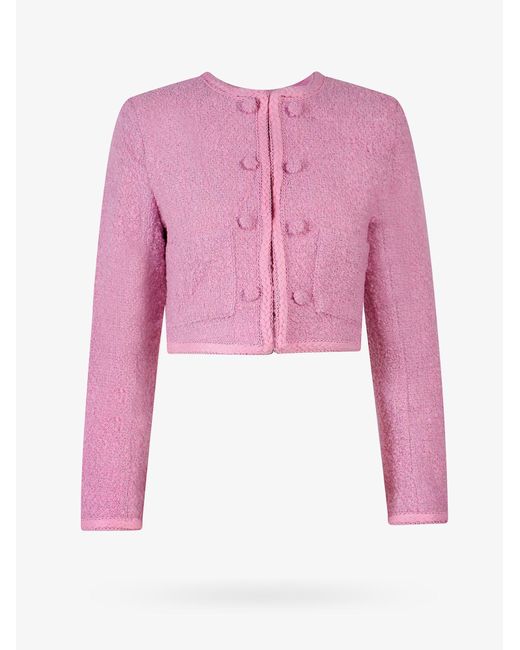 ROTATE BIRGER CHRISTENSEN Cotton Mie Jacket in Pink Womens Clothing Jackets Casual jackets 