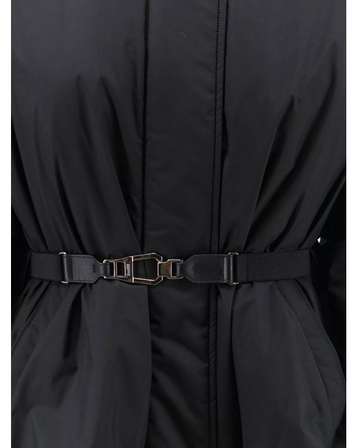 Moorer Black Glarea-Stp Jacket With Elastic Belt