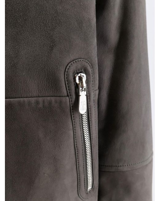 Brunello Cucinelli Gray Shearling Jacket for men