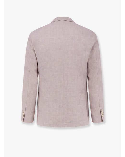 Lardini Pink Roma Pure Virgin Wool And Linen Blazer for men
