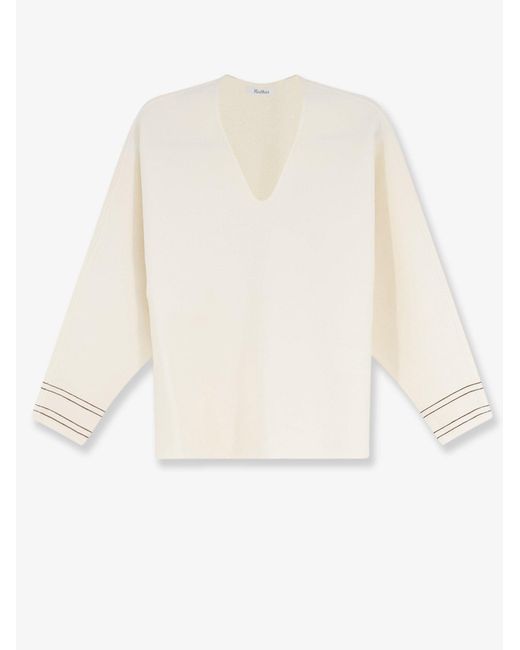 Max Mara White Mxmundici Wool Blend Sweater