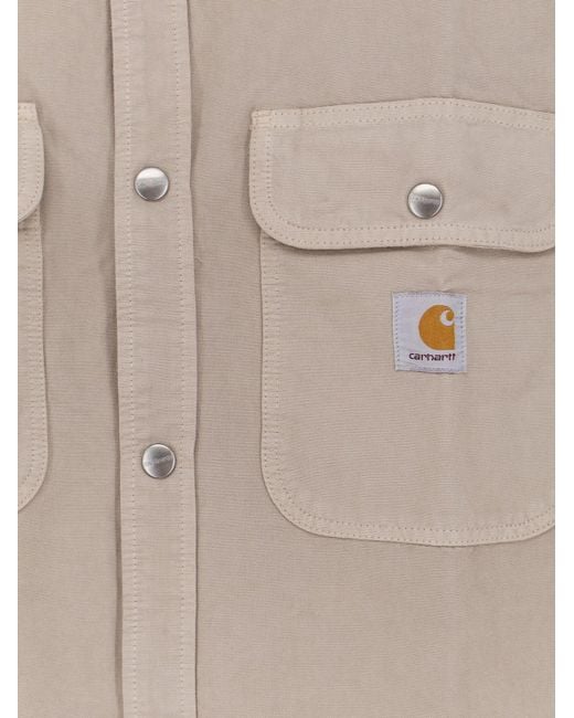 Carhartt Natural Prescott Canvas Jacket With Front Logo Patch for men